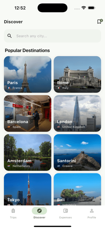 Discover destinations